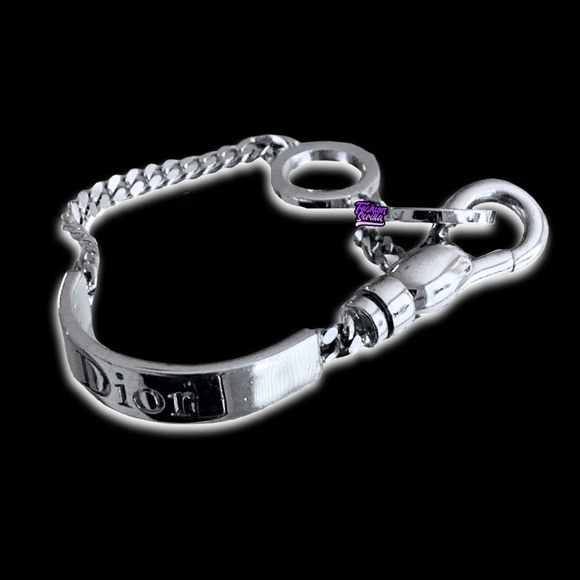Vintage Dior John Galliano Vintage Silver Logo Cuban Link ID Runway Bracelet - Picture 2 of 16